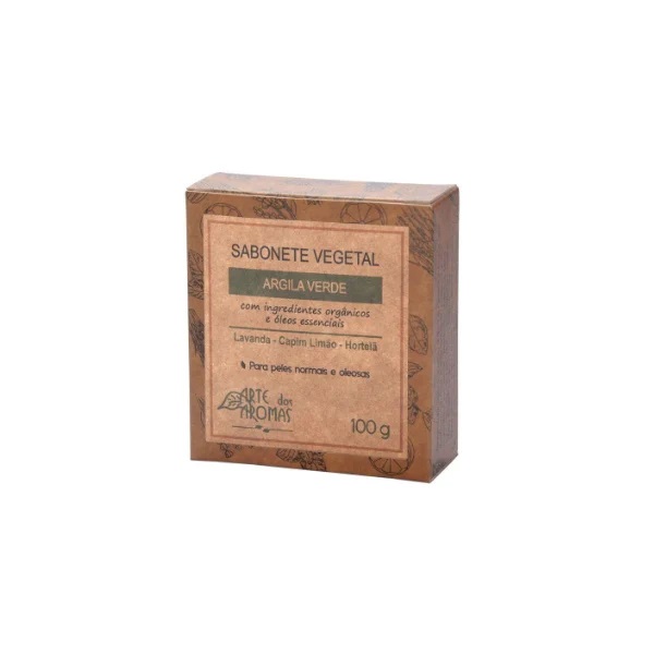 Sabonete Barra Argila Verde - Arte dos Aromas 100g