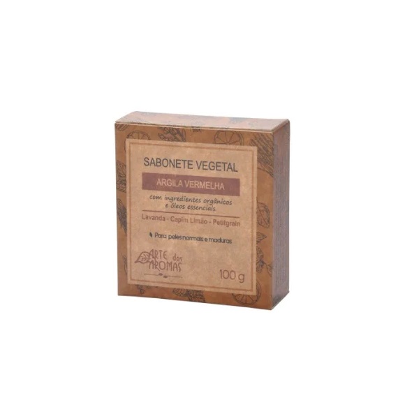 Sabonete Barra Argila Vermelha - Arte dos Aromas 100g