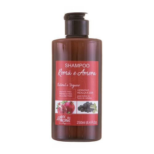 Shampoo Natural Romã & Amora - Arte dos Aromas 250ml